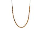 Caputo & Co Men's Tiger's Eye Bead & Sterling Silver Chain Necklace