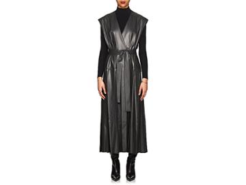 The Row Women's Nelina Belted Leather Wrap Dress
