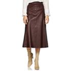 Boon The Shop Women's Leather A-line Midi-skirt - Wine