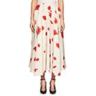 Calvin Klein 205w39nyc Women's Paint-splattered Silk Slub-weave Midi-skirt-white