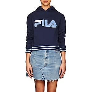 Fila Women's Logo Cotton-blend Fleece Hoodie-blue