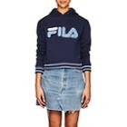 Fila Women's Logo Cotton-blend Fleece Hoodie-blue