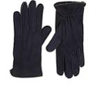 Barneys New York Men's Fur-lined Suede Gloves-navy
