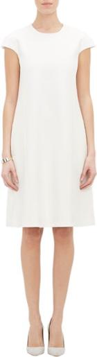 Co Flared Short-sleeve Dress-white
