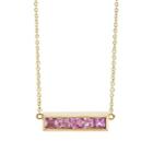 Jennifer Meyer Women's Pink Sapphire Bar Pendant Necklace-pink
