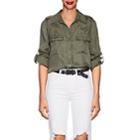 L'agence Women's Lunetta Washed Twill Blouse-green