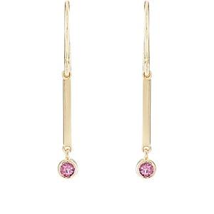 Jennifer Meyer Women's Pink Sapphire Bezel Mini Stick Drop Earrings-gold