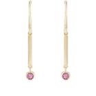 Jennifer Meyer Women's Pink Sapphire Bezel Mini Stick Drop Earrings-gold