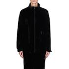 Balenciaga Men's Velvet Oversized Track Jacket-black