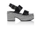 Barneys New York Women's Striped-platform Leather Slingback Sandals