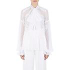 Givenchy Women's Lace-inset Silk Chiffon Blouse-white