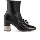 Gucci Women's Candy Leather Ankle Boots - Black