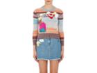 Marc Jacobs Women's Embellished Variegated Striped Crop Wool Sweater