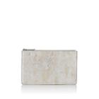 Barneys New York Large Brushstroke-print Leather Zip Pouch - Silver