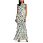 Saloni Women's Tamara Floral Silk Chiffon Maxi Dress