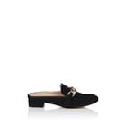Barneys New York Women's Chain-embellished Suede Mules - Black