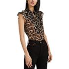 Robert Rodriguez Women's Leopard-print Silk Ruffle Top