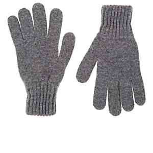 Drake's Men's Contrast-cuff Wool Gloves-dark Gray