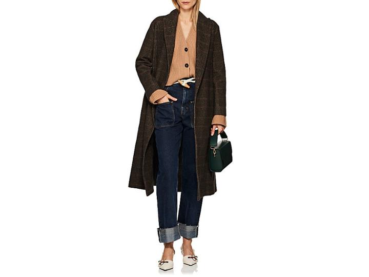 Boon The Shop Women's Checked Cashmere-wool Belted Coat