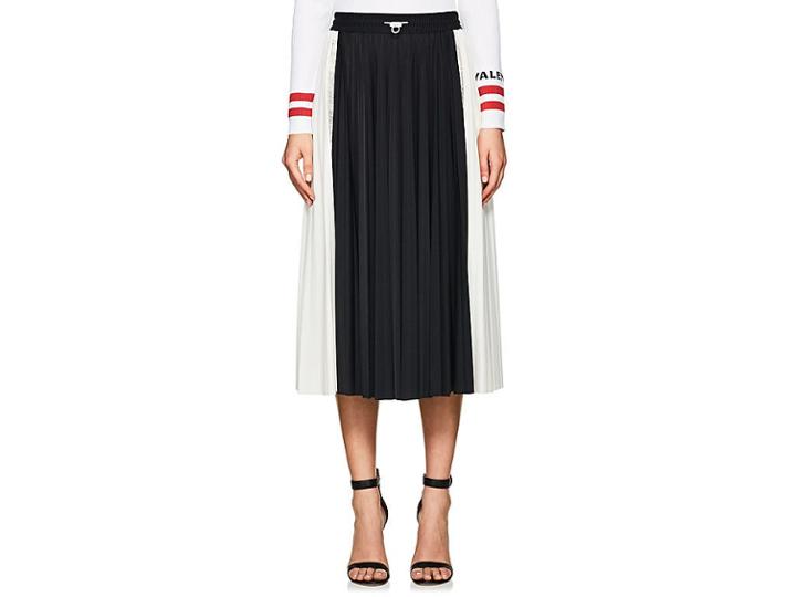Valentino Women's Lace-inset Pleated Midi-skirt