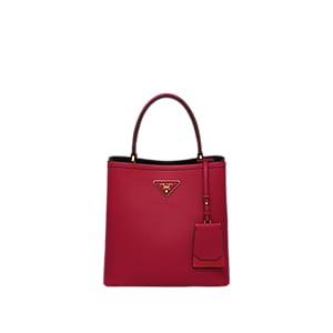 Prada Women's Medium Leather Bucket Bag - Red