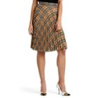 Burberry Women's Checked Chiffon Skirt - Beige, Tan