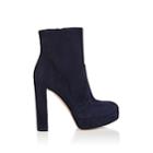 Gianvito Rossi Women's Brook Suede Platform Ankle Boots-navy
