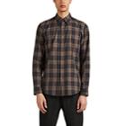 Theory Men's Plaid Cotton Flannel Shirt - Brown