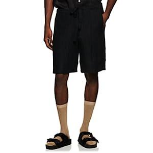 Hecho Men's Textured Silk-linen Shorts - Black