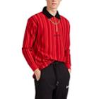 4hunnid Men's Striped Cotton Rugby Shirt - Red
