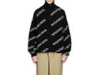 Balenciaga Men's Logo Jacquard Wool-blend Oversized Sweater