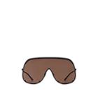 Rick Owens Men's Oversized Shield Sunglasses - Med. Brown