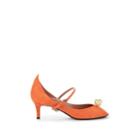 Samuele Failli Women's Embellished Suede Sandals - Orange