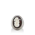 Amedeo Men's Monkey Cameo Ring-silver