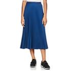 Prada Women's Logo-waist Pleated Twill Midi-skirt-blue