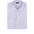 Finamore Men's Checked Cotton Dress Shirt-lilac