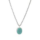 Caputo & Co Men's Turquoise Pendant Necklace-silver