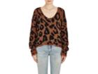 Amiri Women's Leopard-pattern Wool-blend Crop Sweater