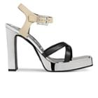 Gucci Women's Crystal-buckle Leather Platform Sandals - Silver
