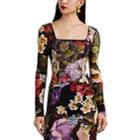 Dolce & Gabbana Women's Floral Stretch-silk Georgette Fitted Blouse - Black