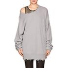 Ben Taverniti Unravel Project Women's Distressed Cotton-cashmere Oversized Sweater-light Gray