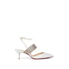 Christian Louboutin Women's Levita Spiked Stamped Leather Pumps - Version White