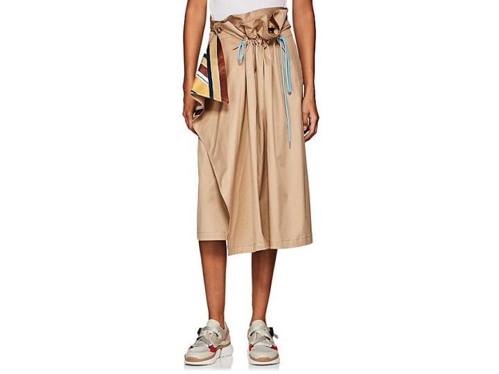 Besfxxk Women's Cotton Parachute Midi-skirt