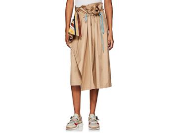 Besfxxk Women's Cotton Parachute Midi-skirt