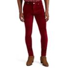 Monfrre Men's Greyson Velvet Skinny Jeans - Red