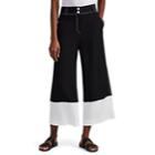 Derek Lam 10 Crosby Women's Colorblocked Crepe Wide-leg Pants - Black