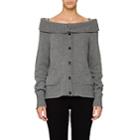 Prada Women's Off-the-shoulder Wool-cashmere Cardigan-gray