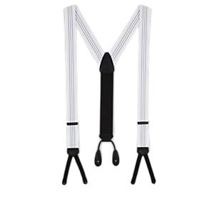 Trafalgar Men's Formal Fredrick 3 Suspenders - White