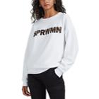 Sprwmn Women's Calf-hair-logo Cotton Sweatshirt - White