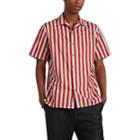 Lanvin Men's Striped Cotton Camp-collar Shirt - Red